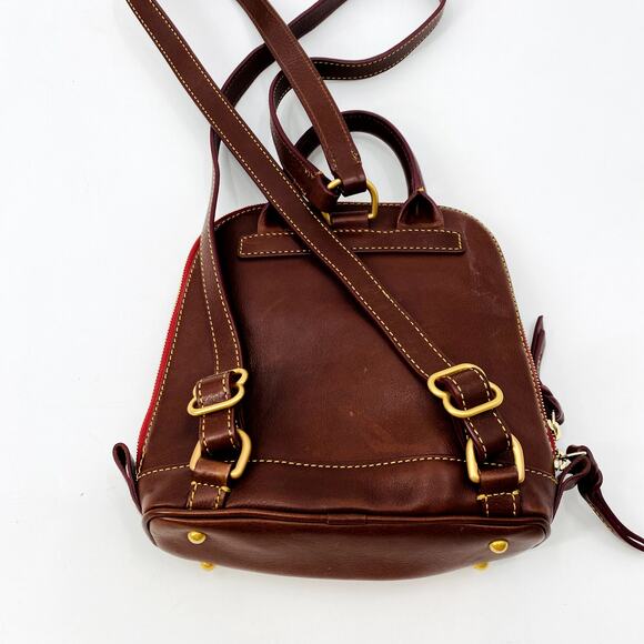 Dooney & Bourke Brown Chestnut Leather Florentine Zip Pod Backpack - Picture 5 of 10
